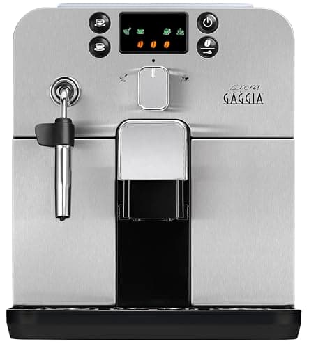 Image of Gaggia Brera Fully Automatic Bean to Cup Espresso Coffee Machine and Cappuccino Maker, Silver and Black