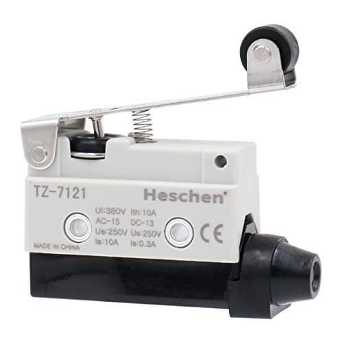 Image of Heschen Horizontal Limit Switch, TZ-7121, Momentray Type, Long Roller Lever Actuator, AC 380V 10A, Single Pole