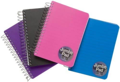 Image of Tiger Jumbo A6 TWire 200 Sheet NoteBook Pack of 2 Assorted Colour