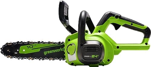 Image of Greenworks 24V 10" Cordless Compact Chainsaw (Great for Storm Clean-Up, Pruning, and Firewood / 125+ Compatible Tools), Tool Only