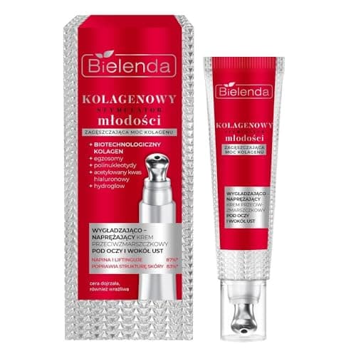 Image of Bielenda Collagen youth Stimulator Smoothing Firming Anti-Wrinkle Cream under the Eyes and Around The Mouth 15ml