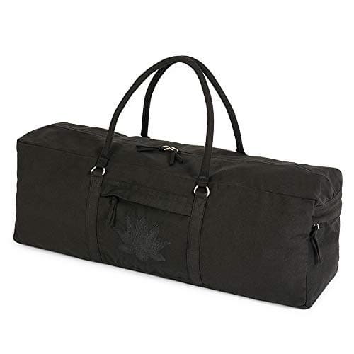 Image of Yoga Studio Yoga Kit Bag | YKK Full Zipp Fastening Carrier Equipment Bag | Cotton Yoga & Pilates Unisex Mat Bag with Storage Pocket Compartments for Mats & Accessories | Fits Most Mat Sizes - Black