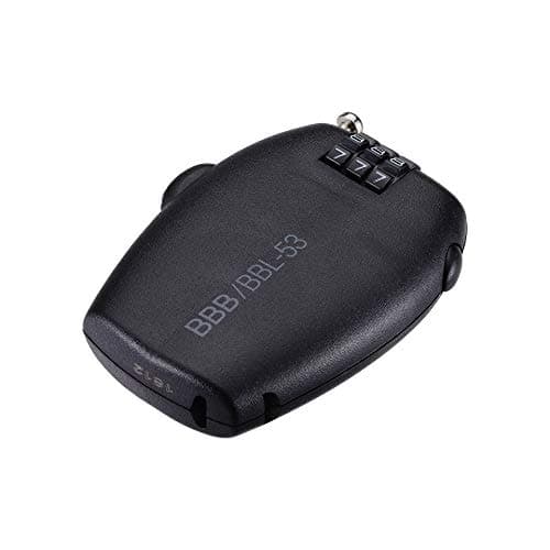 Image of BBB Cycling, MiniCase Combination Cable Bike Lock with Code for Road, Mountain and Urban Bikes, Outdoor, Waterproof, Small, Compact, BBL-53, Black,1,6 mm x 670 mm