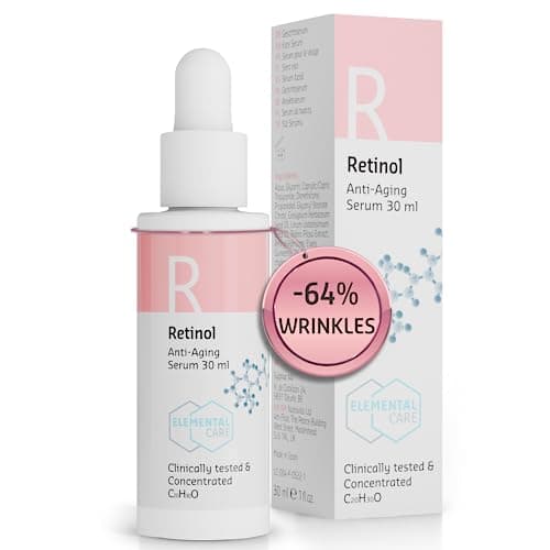 Image of Elemental Care Retinol Serum 30ml – High Strength Collagen Booster – Helps Reduce the Appearance of Wrinkles for a Natural Face Lift