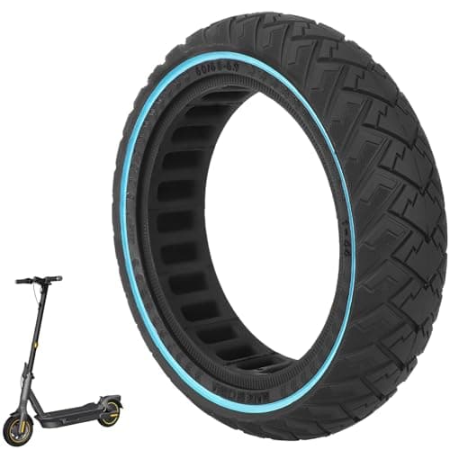 Image of VOLOHAS 60/65-6.9 Replacement Wheels Solid Rubber Tyres 10 Inch Solid Tyres for Ninebot Max G2 G2D G2E G65 Electric Scooter Front/Rear Replacement Tyres Solid Tyres Non-Slip Puncture Proof (Blue, Pack