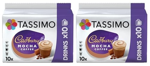 Image of Tassimo Cadbury Mocha Coffee Pods x10 (Pack of 2, Total 20 Drinks) Smooth & Creamy Hot Drink Coffee Capsules