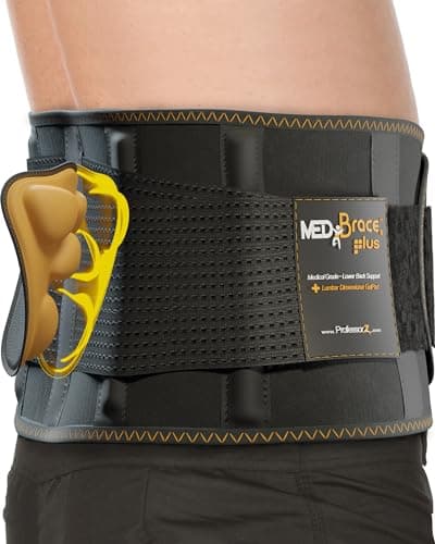 Image of MEDiBrace PLUS Back Support Belt Back Brace with Ergonomic Lumbar Pad - Lower Back Pain Relief for Men and Women - Medical Grade Orthopaedic Waist Compression for Sciatica or bad Posture (3X-Large)