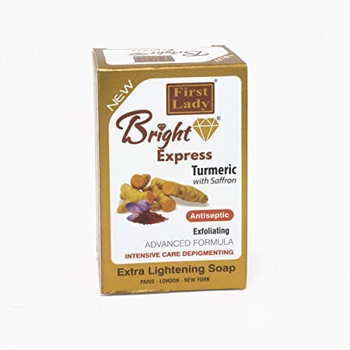 Image of Bright Express Turmeric & Saffron Brightening Soap – Exfoliating Face & Body Soap for Acne, Dark Spots & Uneven Skin Tone – Turmeric Cleansing Bar 200g