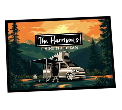 Image of Artylicious Personalised Pop-top Campervan door mat - Camping - label mat 60 x 40 cm OC01