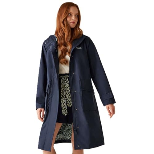 Image of Regatta Womens Orla Kiely Mac II Waterproof Jacket - Navy(Jasmin Flower Blue - 18