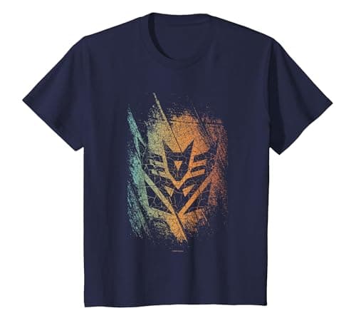 Image of Transformers Classic Decepticons Emblem Distressed Logo T-Shirt, Youth, Navy Blue, Medium