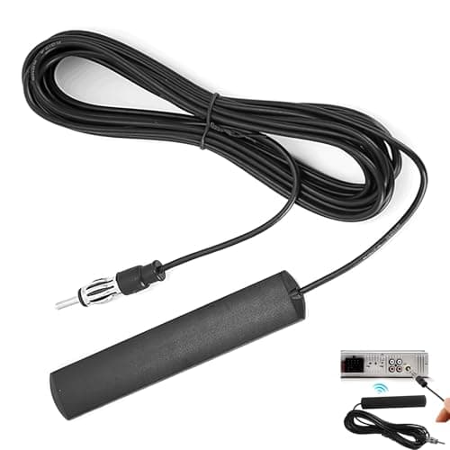 Image of Car Aerial, Universal Car Stereo Antenna, for Am/Fm HD Radio, Hidden Adhesive Mount Windshield Din Vehicle Aerial with 3m Cable, Enhanced Signal Reception & Noise Reduction