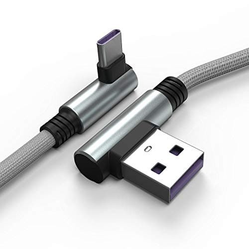 Image of TECHGEAR USB Type C 90 Degree Right Angle Sync & Fast Charge Cable Compatible with Samsung S25 S24 S23 S22 S21 A15 A36 A55 5G, Pixel 9 8 7, OnePlus, Oppo Find X8 X5, Redmi Note, Moto, Honor Magic etc