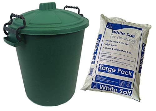 Image of KetoPlastics 50L coloured grit bin with 10kg rock salt (GREEN)