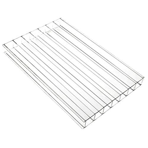 Image of Clear, 1.2 x 2.5m (Width x Length) 10mm Multiwall Polycarbonate Sheets Poly Plastic Roof Panel for Lean-to Canopy Conservatory