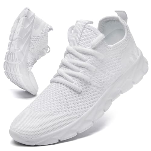 Image of ZGPWZWL Traniers for Womens Lightweight Running Shoes Comfortable Laides Walking Fitness Workout Sneakers White Womens Size UK 8