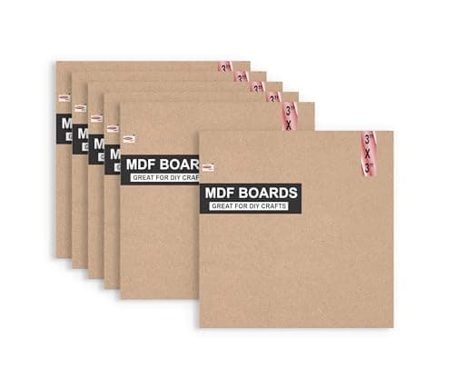 Image of Variety Canvas 6 Piece A4 Size MDF Boards for Art and Craft, Wood MDF Sheets for Craft Work, DIY MDF Cutouts (MDF -Square 3 X 3-6PC)