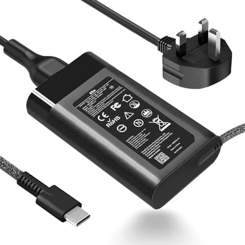 Image of New Slim 65W USB C Laptop Charger Compatible with HP Spectre X360, Envy, EliteBook, Chromebook, Elite X2, ZBook Replacement Type C AC Adapter Travel Power Cord