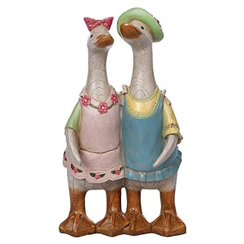 Image of Davids Ducks Country Duck Couple Wood Effect Duck Ornament