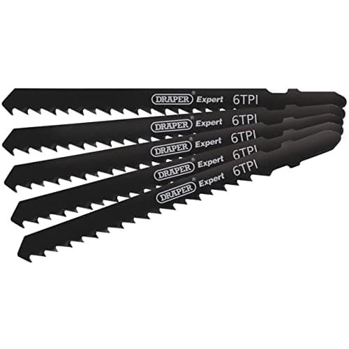 Image of Draper 81725 Expert 5 Piece DT144D 100mm Jigsaw Blade Set, 230 V, Black, 100 mm