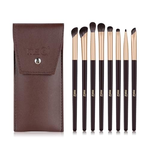 Image of MSQ 8 pcs Eye Makeup Brush Set with Bag Everyday Eye Essentials Makeup Brush Set Eyeshadow Brush,Eyeliner Brush Smudging Shading Travel Eco-Friendly Synthetic Bristles