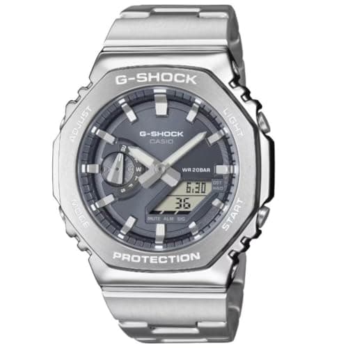 Image of Casio G-Shock GM-2110D-8AER Analog-Digital Watch with Stainless Steel Case Bracelet, Mineral Glass Display, 200m Water Resistance, Anthracite, Unisex 44.4mm
