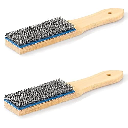 Image of YUMIN File Card Brush Steel Card File Brush Cleaner Remove Chip Metal Bits Cleaning 8.26 Inch Length, 2 Pieces