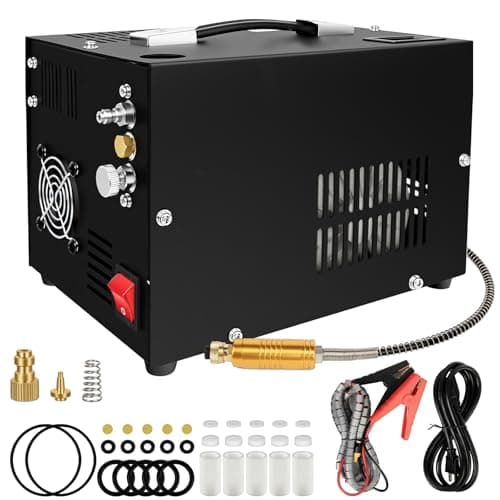 Image of PCP Air Compressor,Built-in Power Converter,Portable 4500Psi/30Mpa,12V DC/110V AC PCP Airgun Compressor, Water/Oil-Free, Suitable for Paintball, PCP Rifle, Pistol, Scuba Bottle