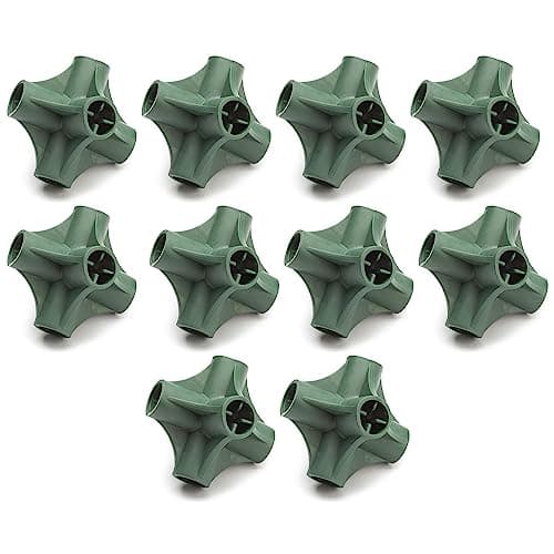 Image of EarlyGrow Flexi 6 Connector Flexible Cane Ball for Building Protective Fruit Cages and Netting Frames, with Canes, Bamboo and Garden Stakes - Pack of 10