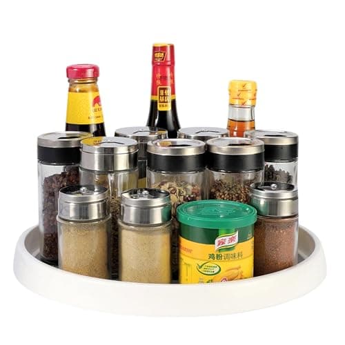 Image of Vinsani Round Turntable Organizer Multifunctional Non-Slip Spice Rack Kitchen Storage Lazy Susan for Pantry, Cupboards, Kitchen Cabinets, Fridge, Makeup & Craft Accessories Holder (Medium)
