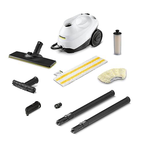 Image of Kärcher SC 3 EasyFix Steam Cleaner, Steam Pressure: Max. 3.5 Bar, Heating Time: 30 s, Power: 1,900 W, Surface Power: 75 m², Tank: 1 L, with Descaling Cartridge, Floor Cleaning Kit and Nozzles, White