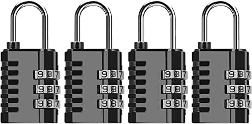 Image of DAYGOS Combination Padlock, Small Padlock for Gym & School Lockers, 3 Digit Resettable Travel Pad Locks for Suitcase, Luggage, Backpack, Weatherproof Lock for Fence, Shed, Gate (4 Pack)