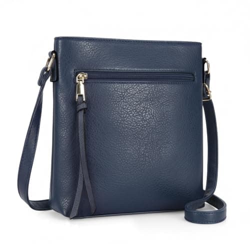 Image of DOB SECHS Soft PU Leather Crossbody Bags for Women, Cross Body Bag with Multiple Pockets, Adjustable Strap, Perfect for Daily Use, Blue