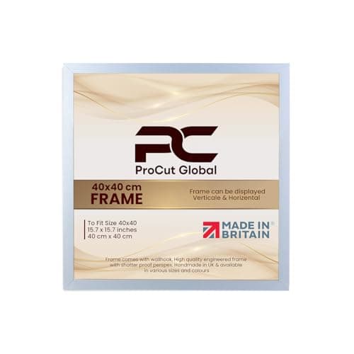 Image of Procut Global 40X40CM Silver Picture Frames – Sleek Wooden Photo Frame with Shatterproof Perspex for Wall or Tabletop – Perfect for Posters, Certificates, Prints–Multiple Sizes & Colors Available