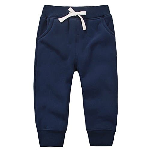 Image of CuteOn Unisex Kids Elastic Waist Cotton Warm Trousers Baby Pants Bottoms Dark Blue 1Year