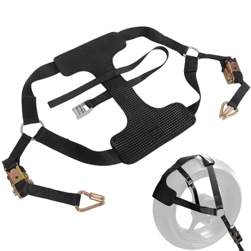 Image of Porotmotor Rear Wheel Tie-down Strap with Ratchet Strap - Secure and Protect Your Motorcycle with Durable, Flexible, and Easy-to-Use Motorcycle Tie-Down Strap