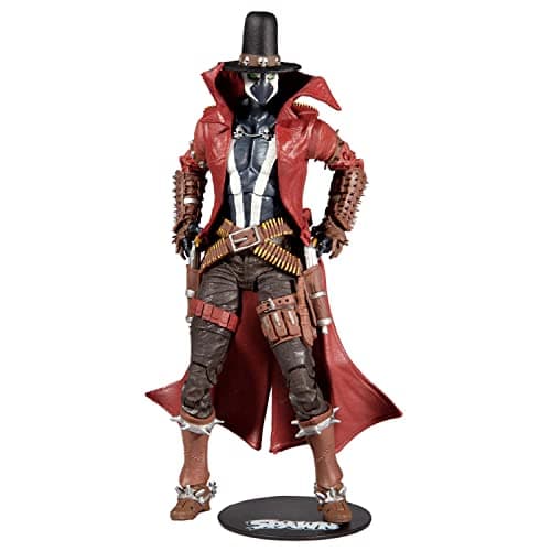 Image of McFarlane Toys, Spawn Comic 7-inch Gunslinger Gatling Gun Spawn Action Figure with 22 Moving Parts, Collectible DC Figure with Accessories and Collectors Stand Base – Ages 12+