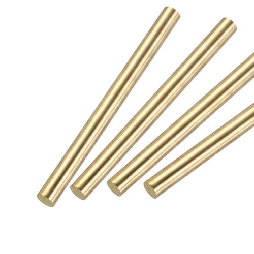 Image of sourcing map 8mm x 100mm Brass Round Rod, Metal Solid Shaft Rods Lathe Bar Stock for DIY Crafts Model Car Helicopter Airplane 4pcs