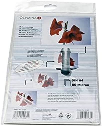 Image of Olympia 9181 Laminating Pouches A4 25 Sheets 80mic