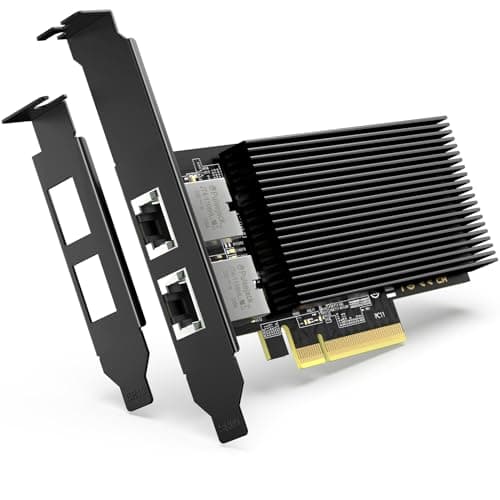 Image of 10G PCI-E Network Card, 10Gbps Dual RJ45 Ports NIC, Intel X540-T2 Conrtoller,Dual LAN Base-T PCI-e Network Card, VIMIN 10Gb Ethernet Adapter Card Support Windows/Windows Server/Linux/VMware
