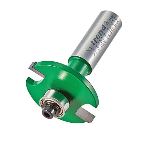 Image of Trend CraftPro Bearing Guided Biscuit Jointer Router Cutter, 12mm Shank, 4mm Cut Length, for Biscuit Sizes 0, 10, 20, Tungsten Carbide Tipped, C152X12MMTC