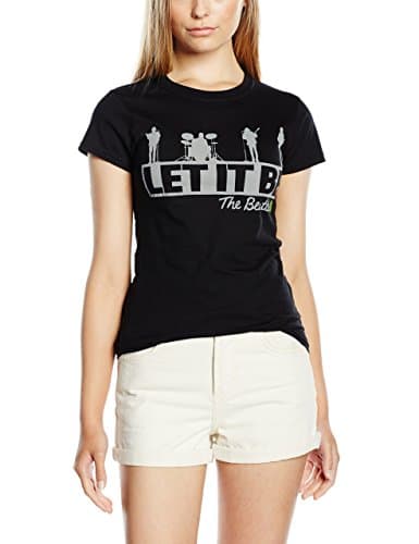 Image of The Beatles Womens/Ladies Rooftop T-Shirt (XXL) (Black)