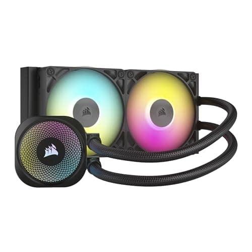 Image of Corsair iCUE LINK TITAN 240 RX RGB Liquid CPU Cooler – 240mm AIO – 2x RX120 RGB Fans Included – Fits Intel LGA 1851/1700, AMD AM5/AM4 – iCUE LINK System Hub Included – Black