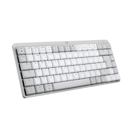 Image of Logitech MX Mechanical Mini for Mac Wireless Illuminated Keyboard, Low-Profile Performance Switches, Tactile Quiet Keys, Backlit, Bluetooth, USB-C, Apple, iPad, QWERTY UK English - Pale Grey
