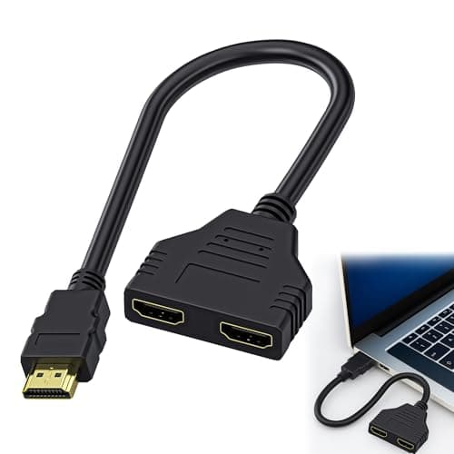 Image of 1PCS HDMI Splitter 1 in 2 Out HDMI Splitter for Dual Monitors Seamless Switching High-Speed 4K 30Hz Support HDCP-Compatible Distributor for Gaming PC TV Projector (HD/LCD/DVD)