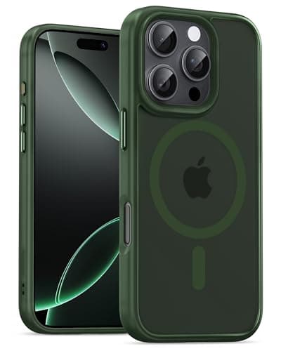 Image of UNBREAKcable Magnetic for iPhone 16 Pro Case 6.3-Inch, Compatible with MagSafe, Full Camera Protection, Built-in Magnetic Ring, Drop Protection Shockproof Slim Phone Cover - Dark Green