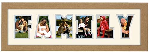 Image of Family Photo Frame Word Frame Light Oak Wood Finish Birthday Picture Gift Present