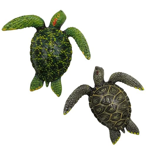 Image of Realistic Sea Turtle Refrigerator Magnets, Hand Painted Large Magnetic Turtles, Ocean Magnet Kitchen Decor, Pack of 2
