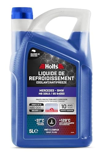 Image of Holts HAFR0008B Antifreeze Coolant for Car Mercedes & BMW, 10-year 300k mile long life, protection to -37°C, Includes Spout, Blue, 5 Litre
