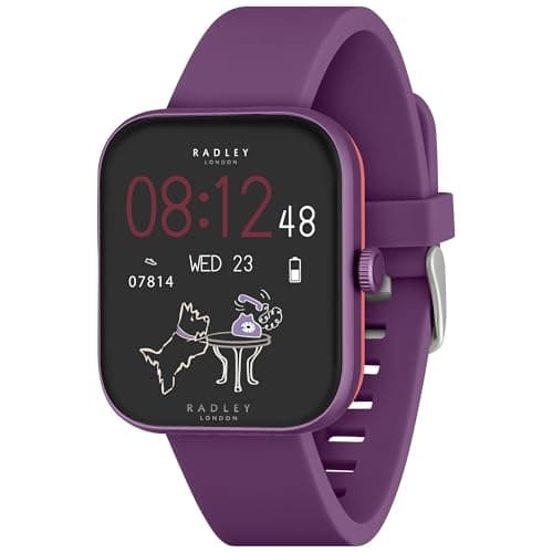 Image of RADLEY Series 32 Smart Watch for Women with Bluetooth Call, Health Fitness Tracker, 1.80”, Heart Rate, Sleep tracking, Purple Silicone Strap, IP68 Waterproof